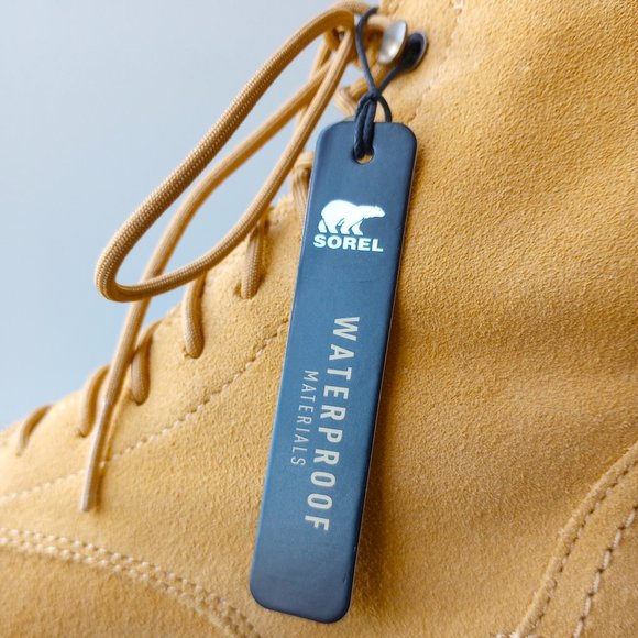 Sorel Women's Hi-Line Lace-Up Waterproof Combat Boot in Lovely GEO Yellow / Jet - Picture 6 of 14